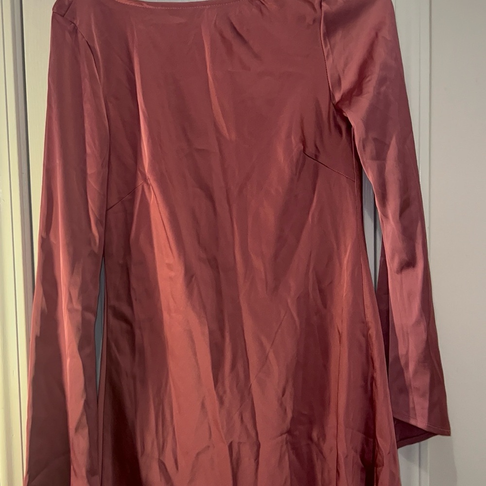 Elegant Long Sleeve Pink Dress